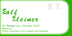 rolf kleiner business card